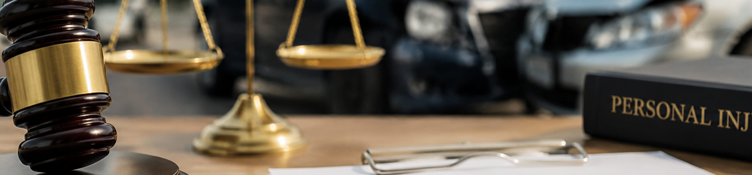 Gavel, scales and injury book | slip and fall lawyer | The Law Offices of Edward Smith LLC