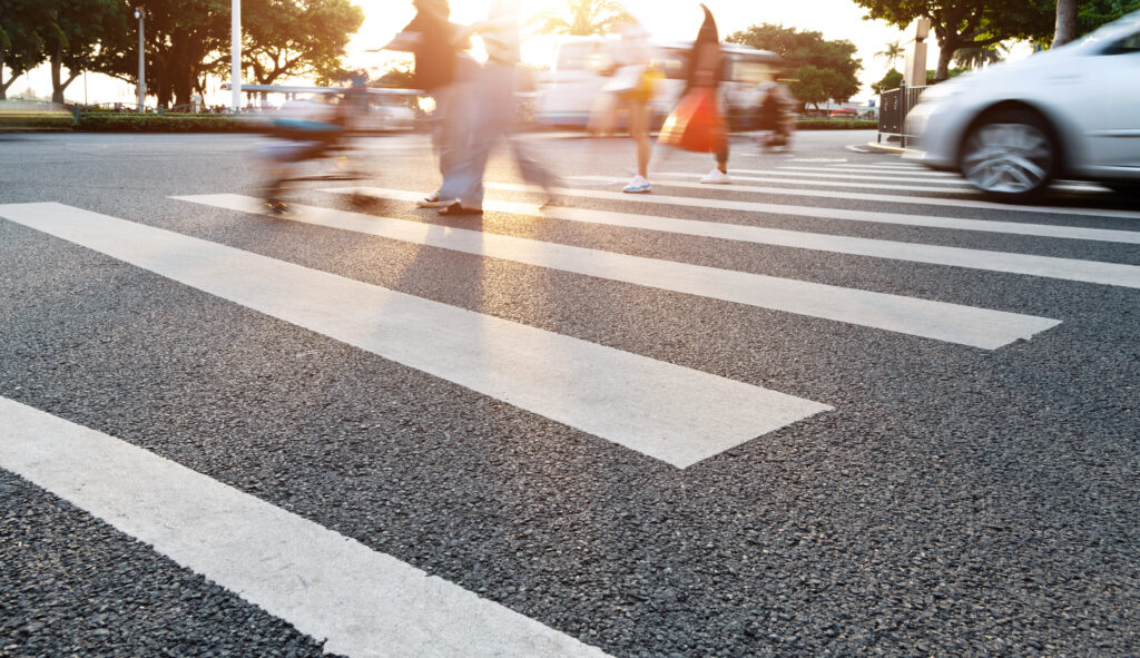 Pedestrians at a crosswalk | pedestrian accident attorney | The Law Offices of Edward Smith LLC
